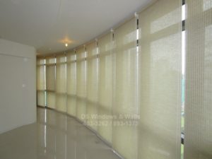 Hallway glasswall window covering roller blinds